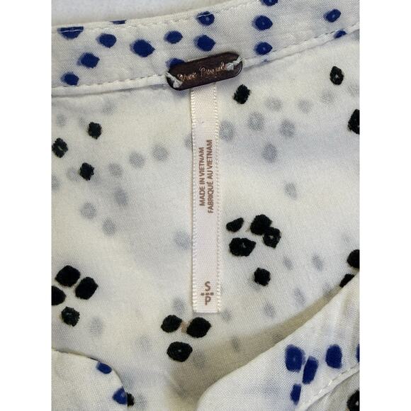 Free People Shibori Tunic Dress Women’s Sz S Long Sleeve Button Front Raw Hem - Picture 7 of 12